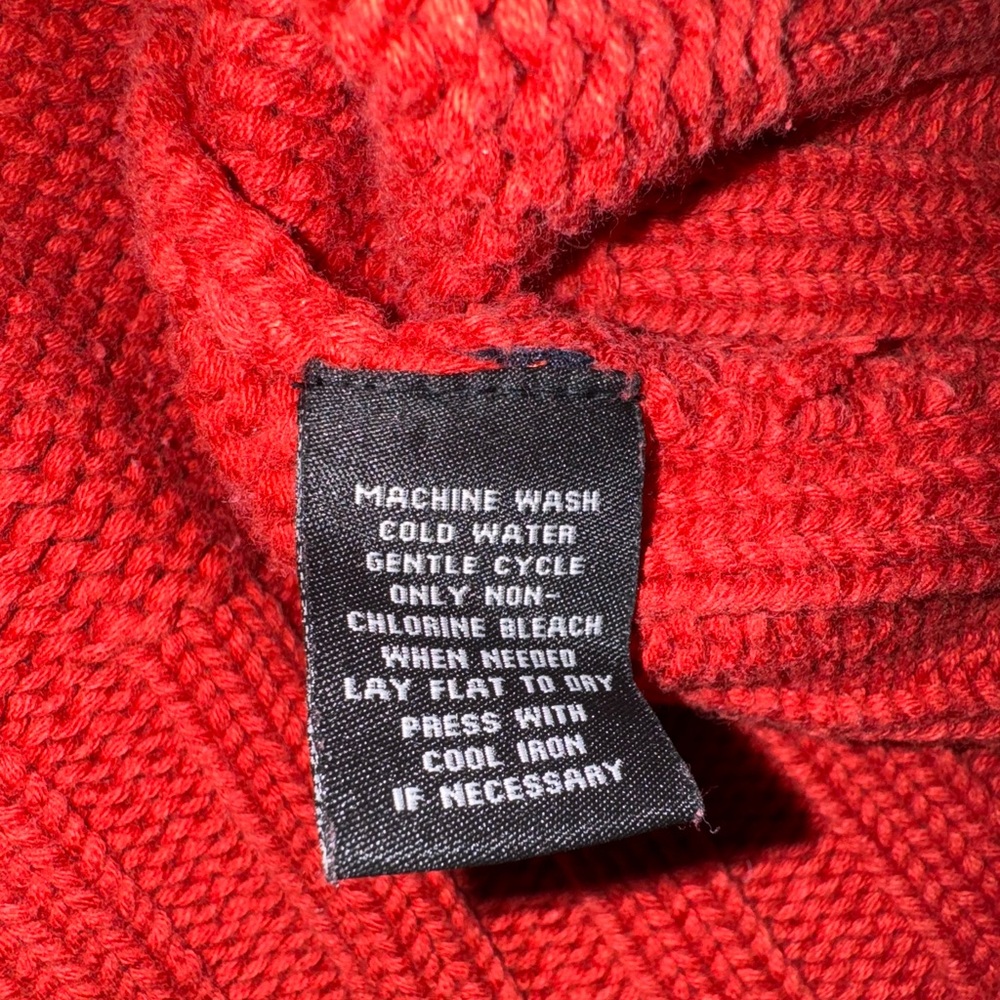 Polo jeans company Ralph Lauren, red knit sweater size medium 100% cotton. - Picture 13 of 13